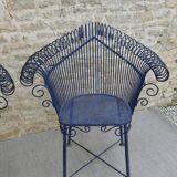 Pair of metal garden chairs