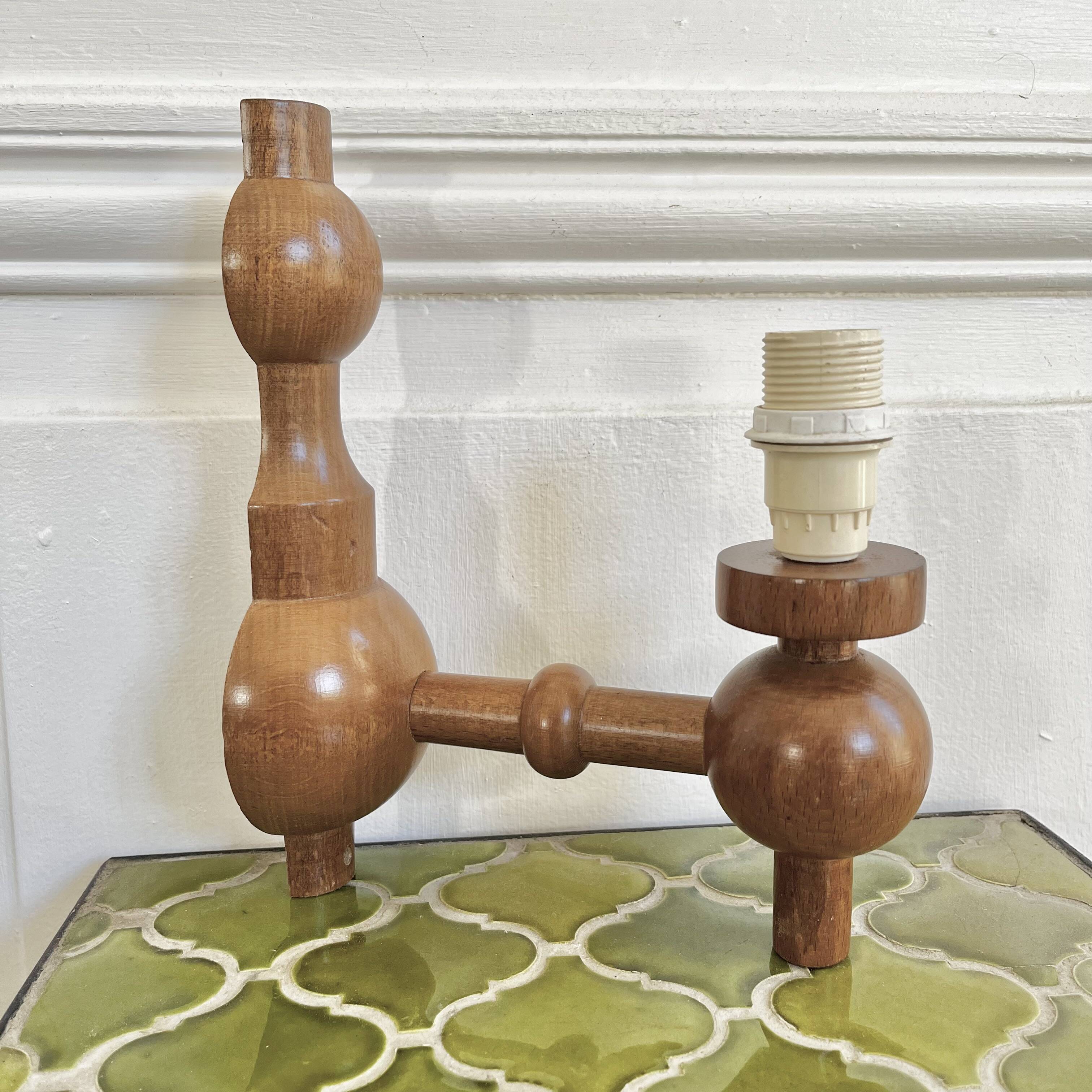 Vintage wooden wall lamp