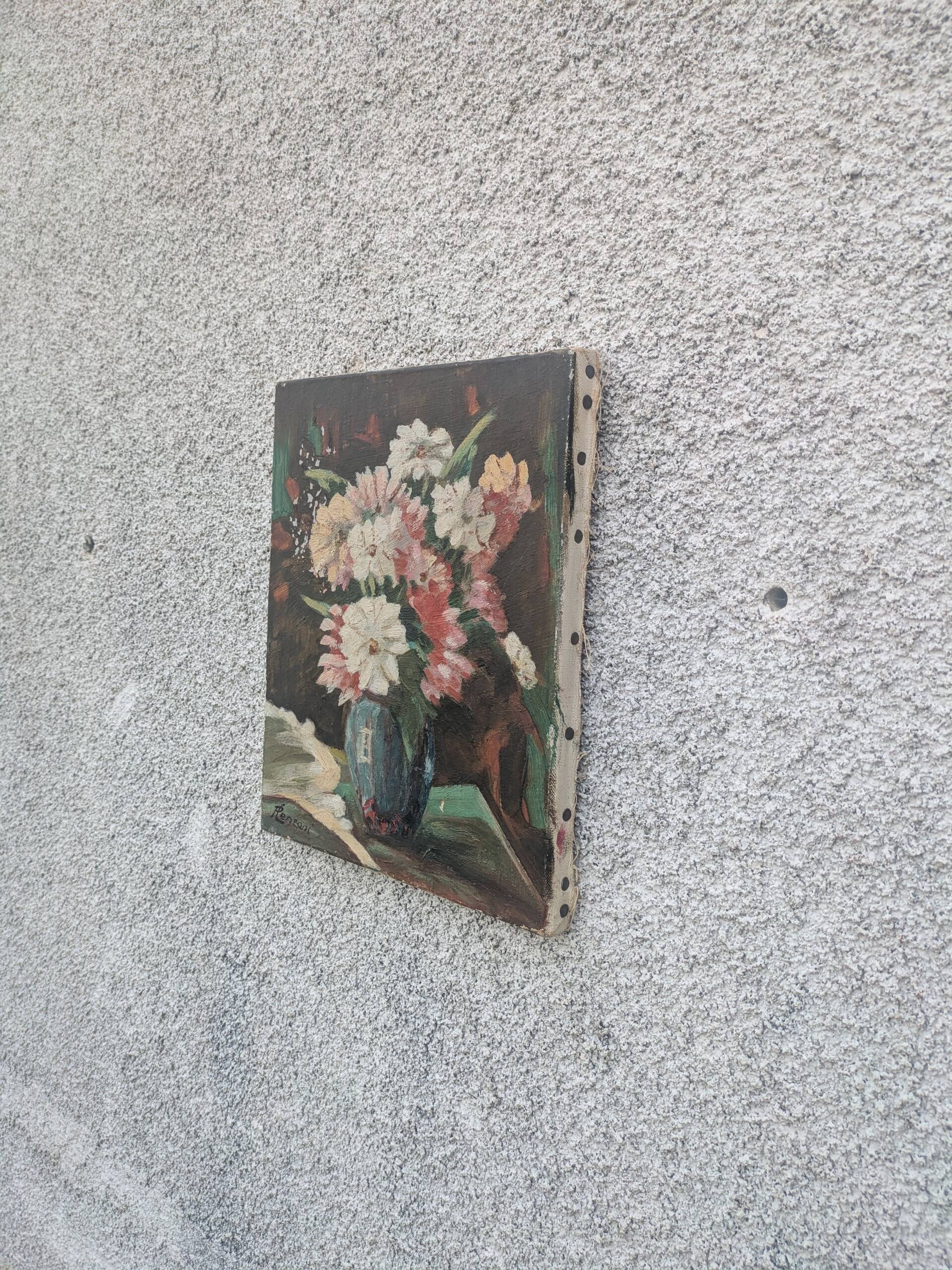 Tableau ancien, bouquet