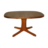 Oval walnut table with extension cords