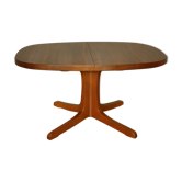 Oval walnut table with extension cords