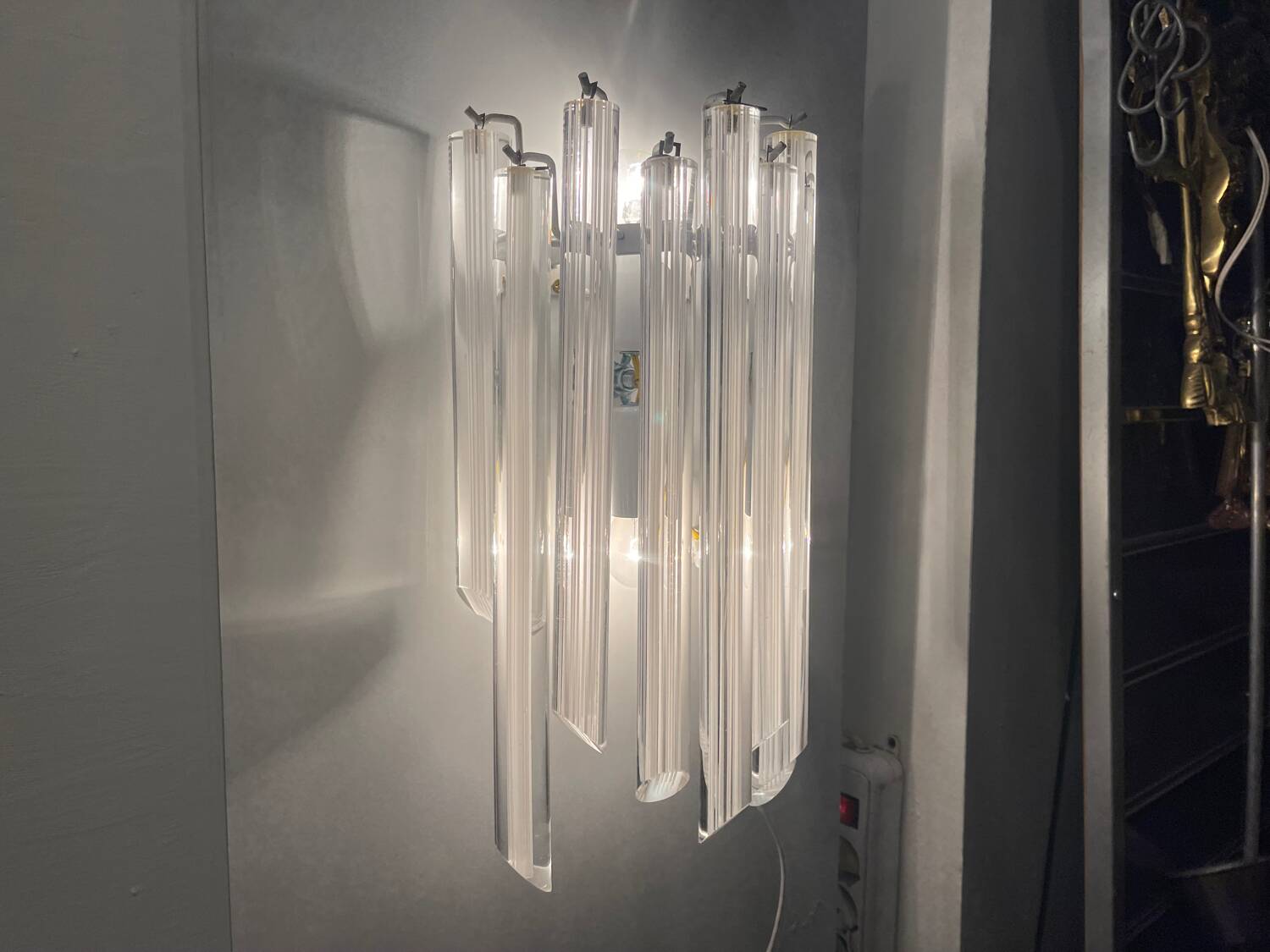 Murano Glass Trilobi Sconces Set of 2 by Venini 1970’s