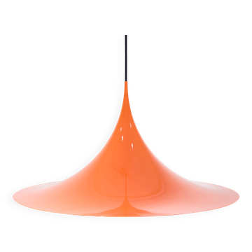 Large Trumpet Pendant In Orange By Claus Bonderup For Fog & Mørup From 1970