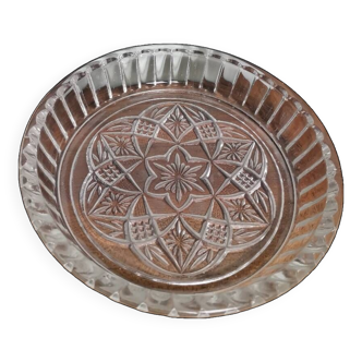 Vintage rosette molded glass bowl plate