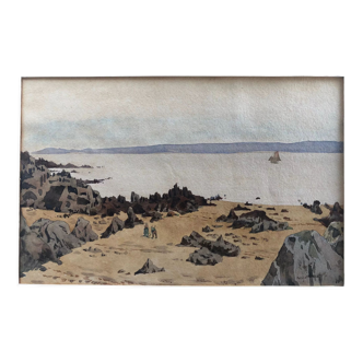 Watercolor on paper seen from locquirec