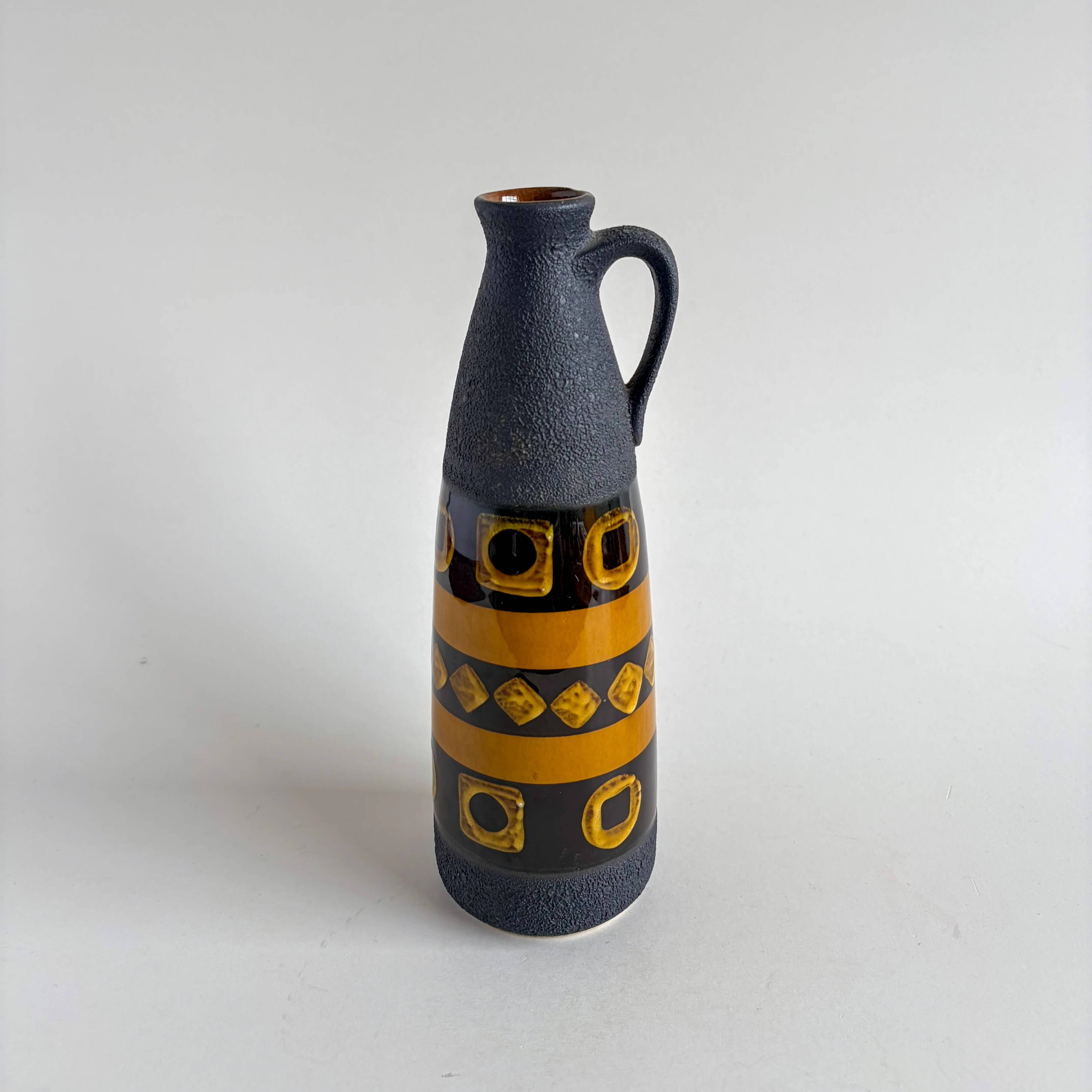 Vase West Germany black and amber