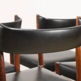 Série de 4 chaises scandinave Danemark en palissandre et skaï, 1960