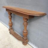 Neoclassical solid oak console with columns