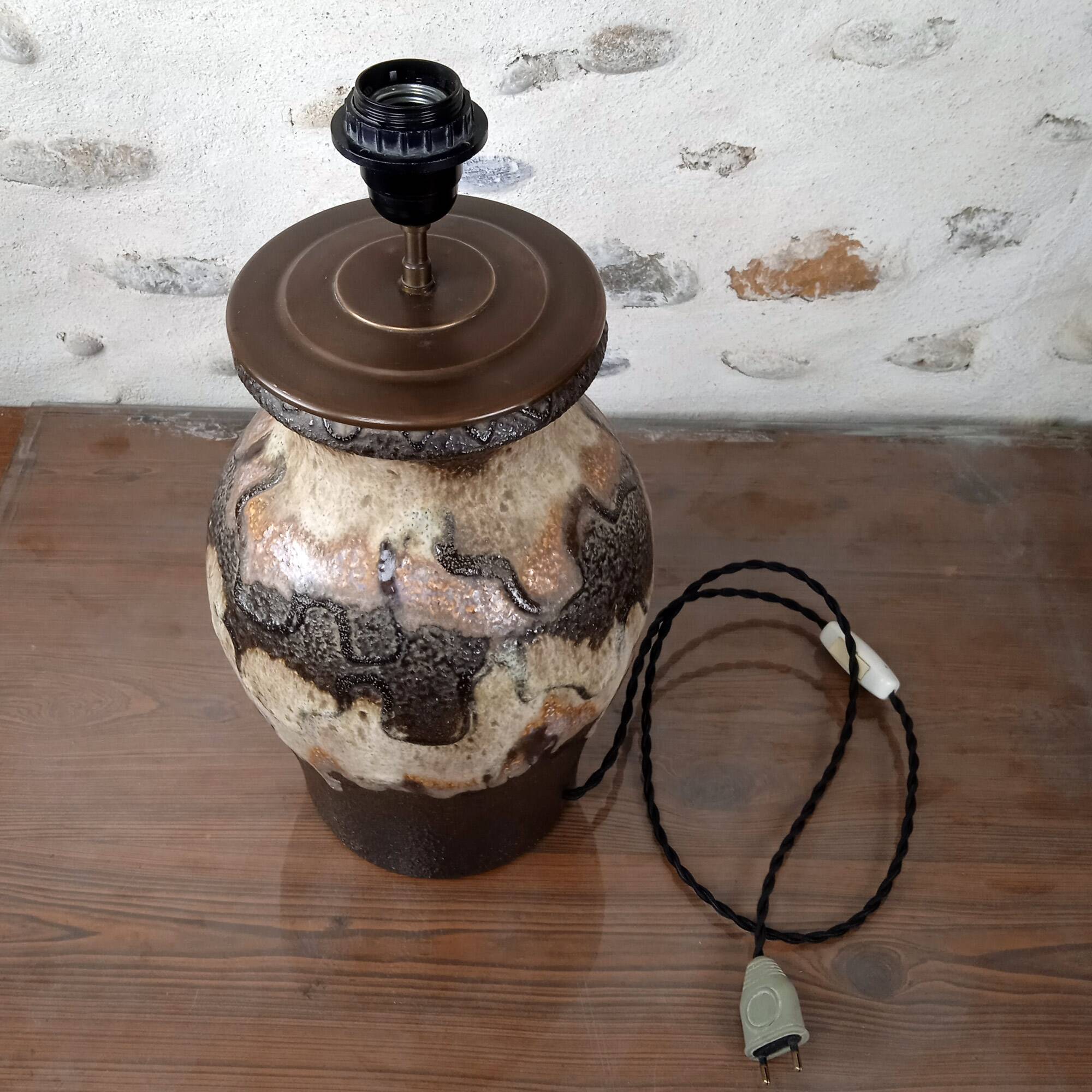 Lampe en gres fat lava west germany 1970
