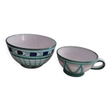 Bowl and cup signed Robert Picault Valauris