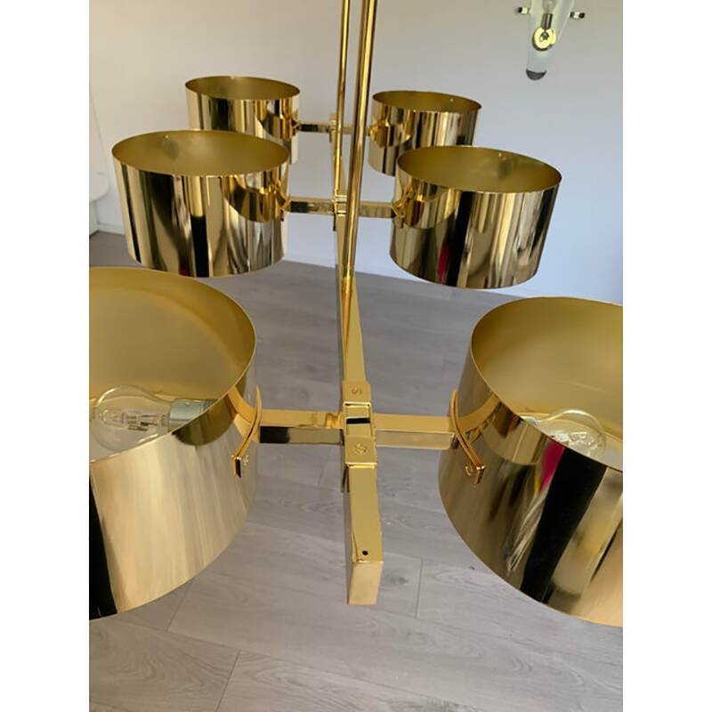 Italian Sputnik Candlestick Metal Gold Stilnovo Lelli Style