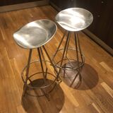 2 Bar Stools Jamaica Pepe Cortes Vintage Aluminum