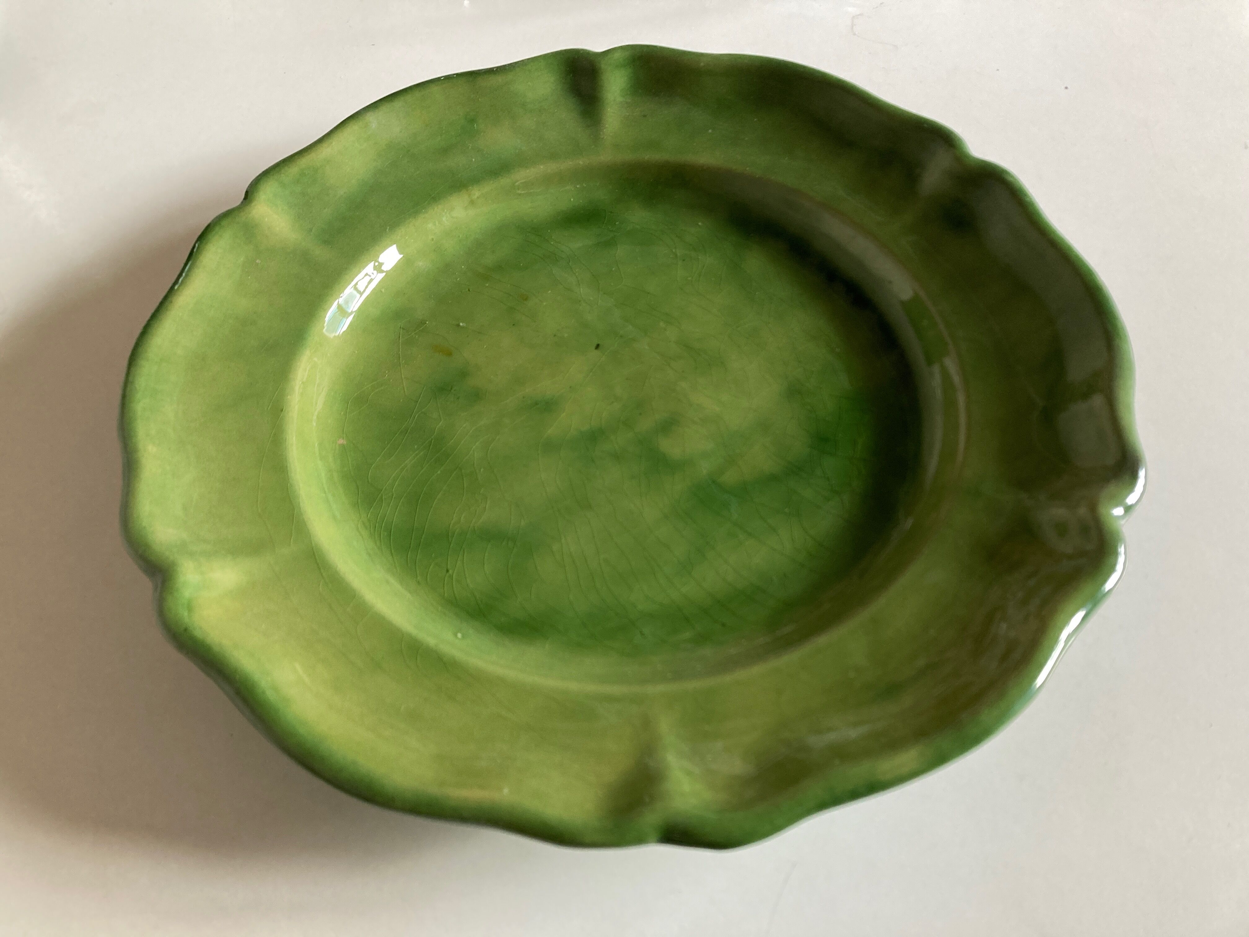 Glazed clay dish Biot verte XXL 1960