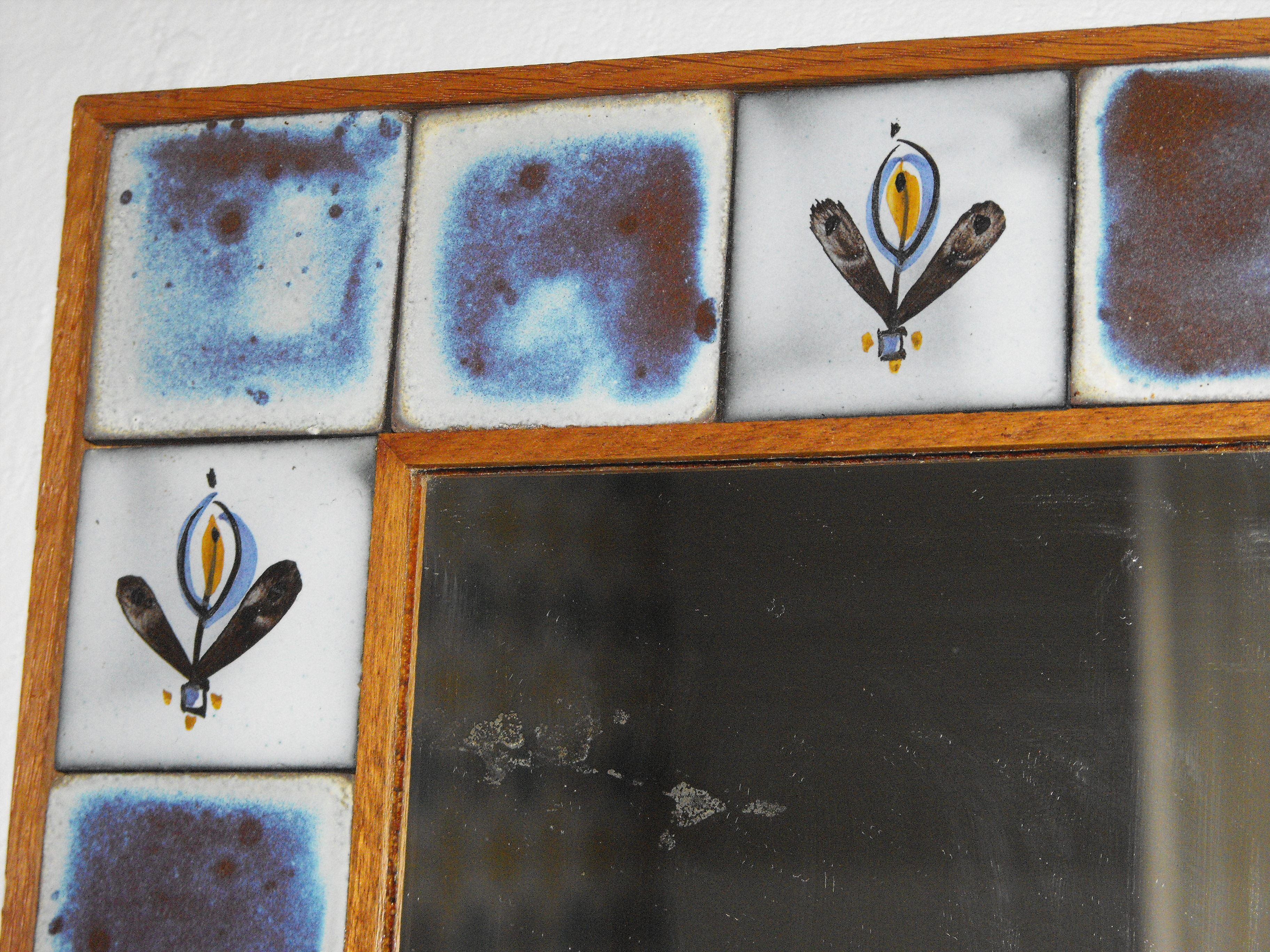 Ceramic mirror 70s - 26x26cm