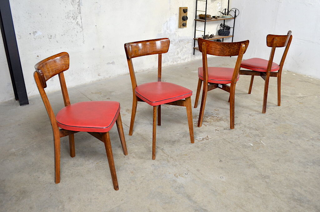 4 vintage romy bistro chairs 1950