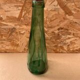 Antique Dame Jeanne Bottle Pressed Glass Green Transparent Vintage