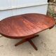 Scandinavian extendable round table in teak lg 115 to 205cm an60