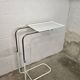 Adjustable side table from the 1970s in white lacquered metal.
