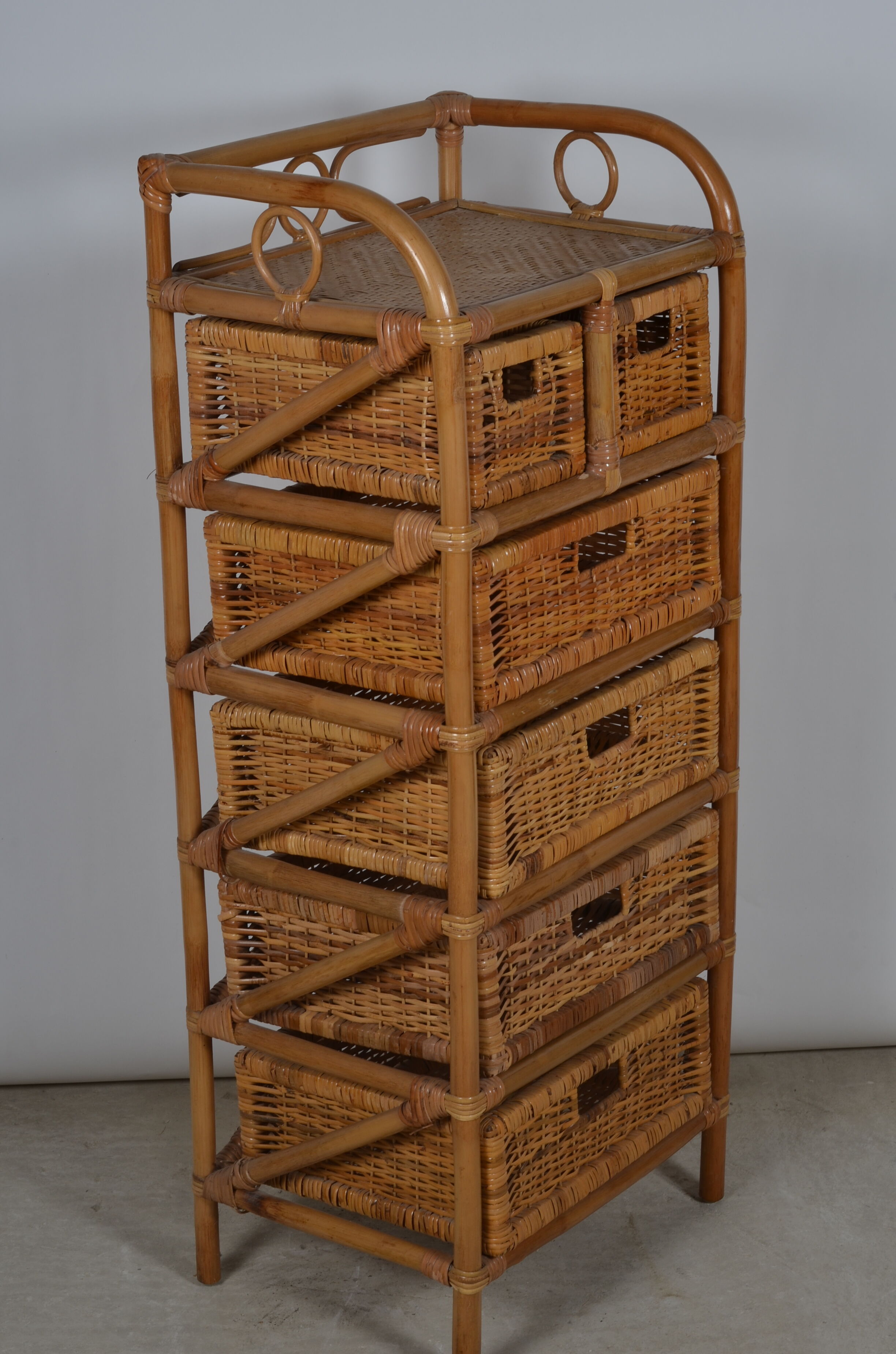 Rattan chest of drawers