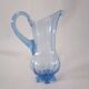 Art Glass Blue Pitcher