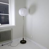 Art Deco Floor Lamp in Brass with Blackened Wood, 1940s