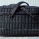 Bresse woven & blackened wicker basket, early 20th century