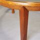 Round bass table in oak and glass, 50s