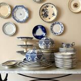 2 soup plates in Sarreguemines earthenware, "Sinceny" service circa 1900