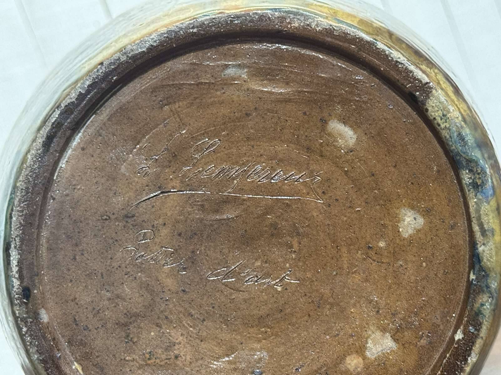 Large stoneware vase signed Léon Lempereur, work from the 1950s.