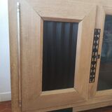 Enfilade 3 portes chêne sablé et chêne noirci année 40