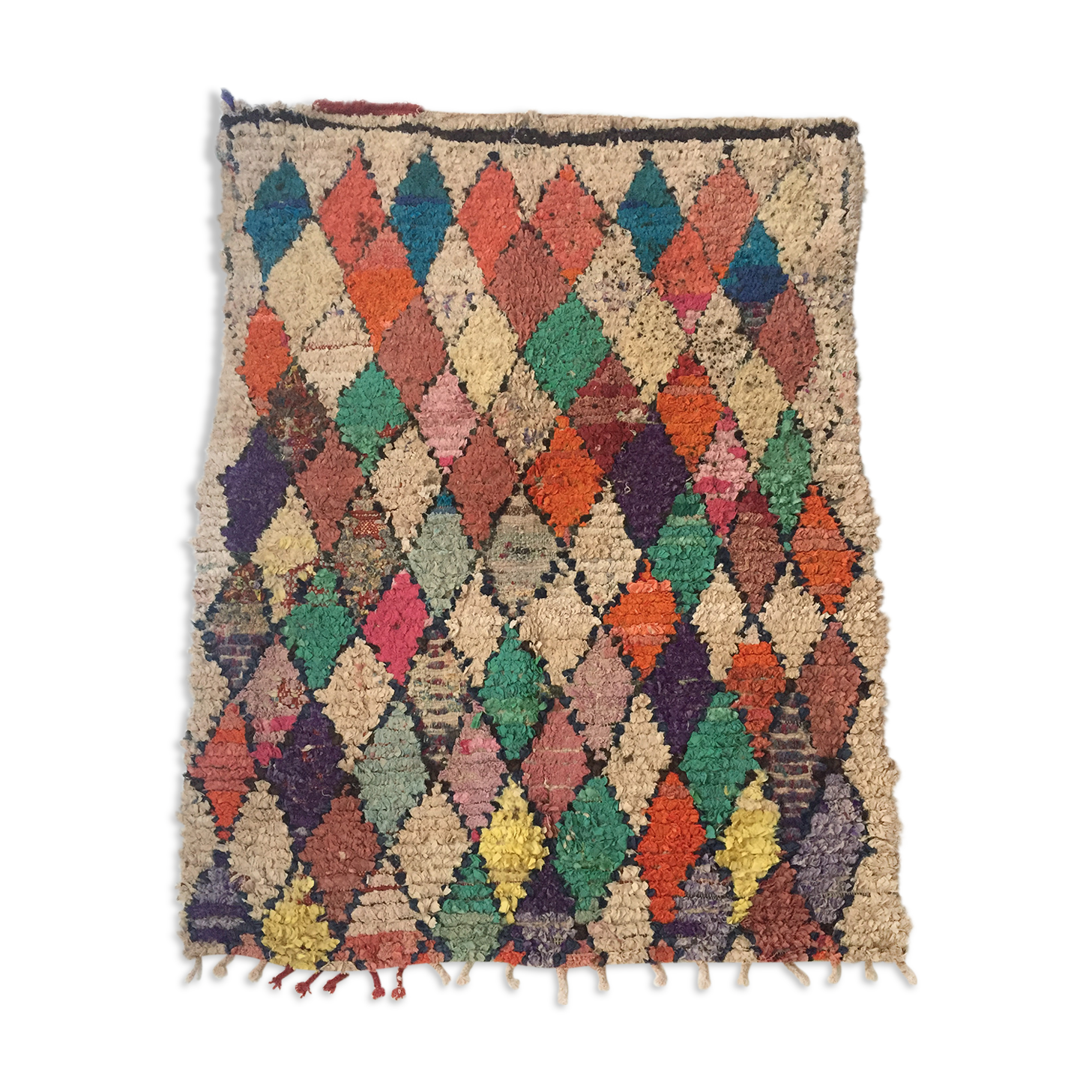 Moroccan berber carpet boucherouite 155x123cm