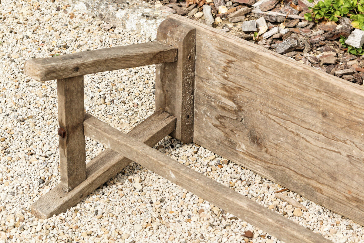 Wooden farm bench