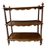 Napoleon III console table with three shelves in mahogany and veneer, 19th century