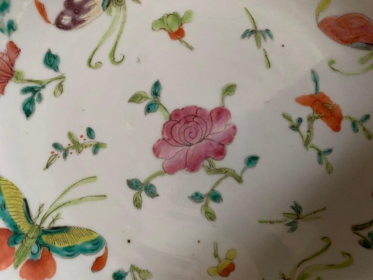 Plate, porcelain pink family, China, XIXth