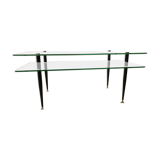 Vintage glass/brass coffee table 60