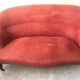 Antique toad sofa in brick velvet