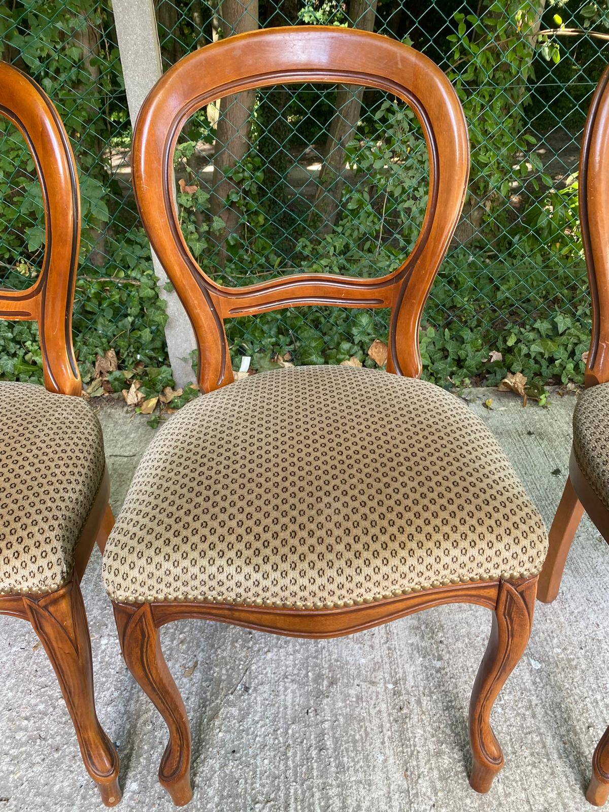 5 vintage Louis Philippe dining chairs Solid curved wood