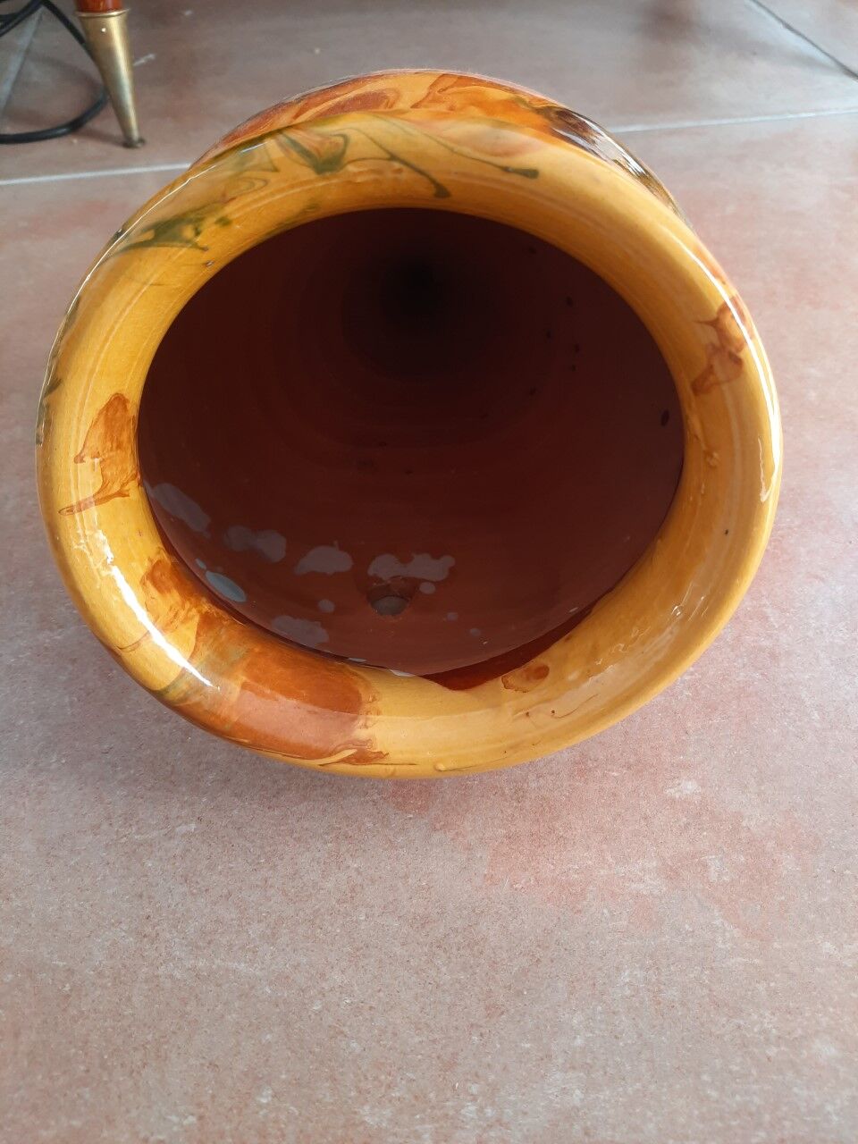 Glazed terracotta pot