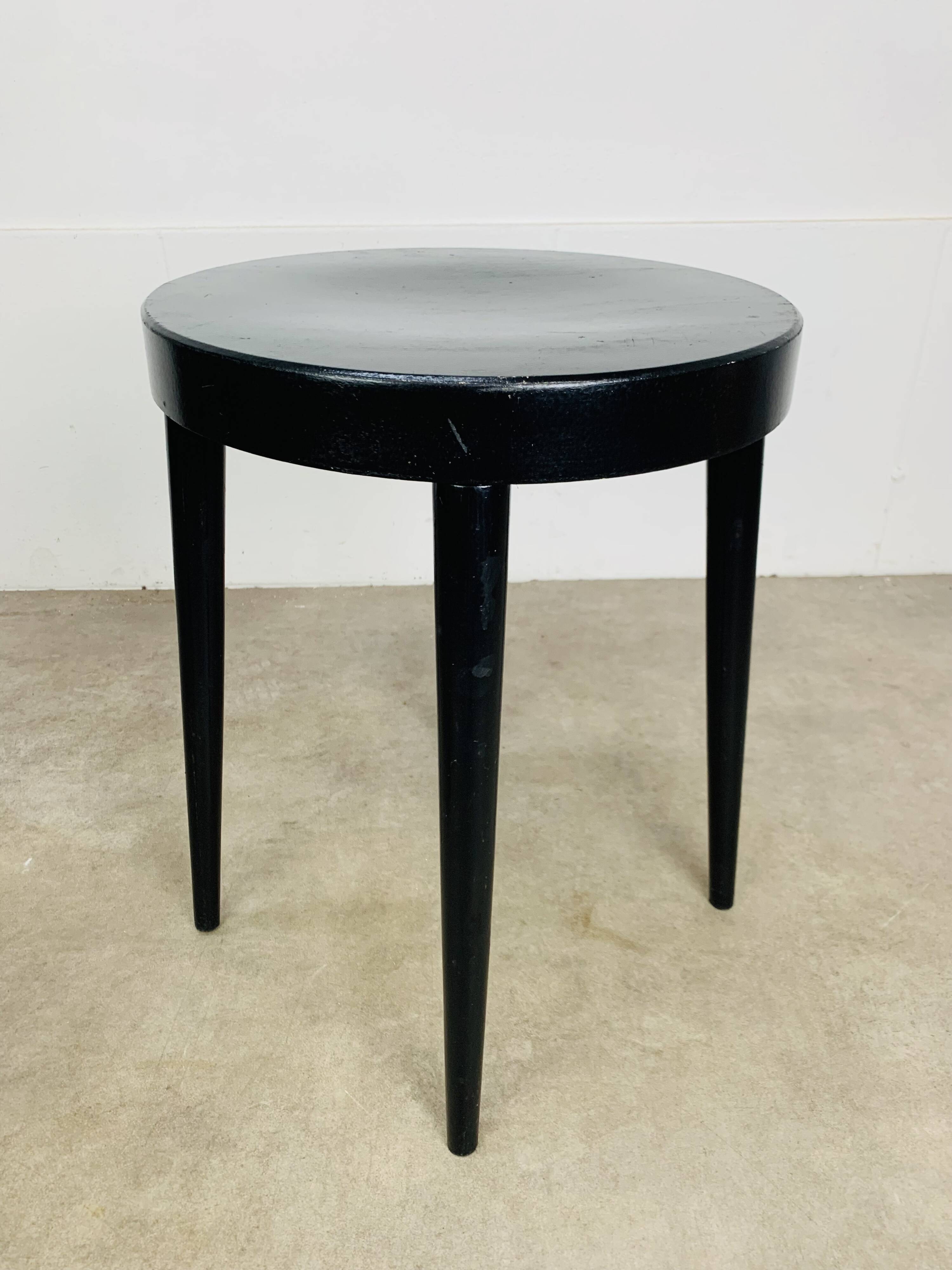 Pair of black Baumann stools, 1960s
