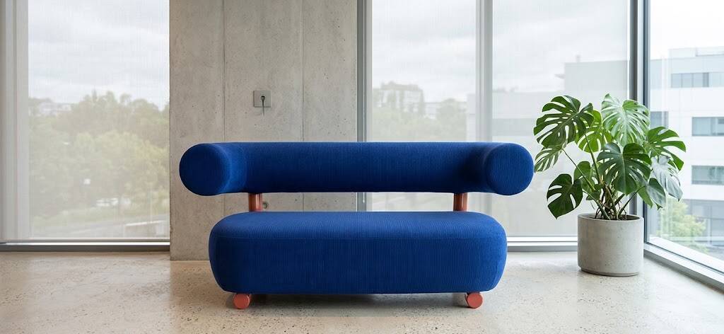 Two-seater sofa Moroso Pipe Blue