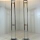 Arte Lumen floor lamps chrome & brass 1970’s, set of 2