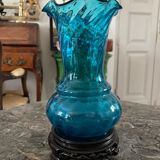 Blue crystal vase Georges Sand nineteenth century