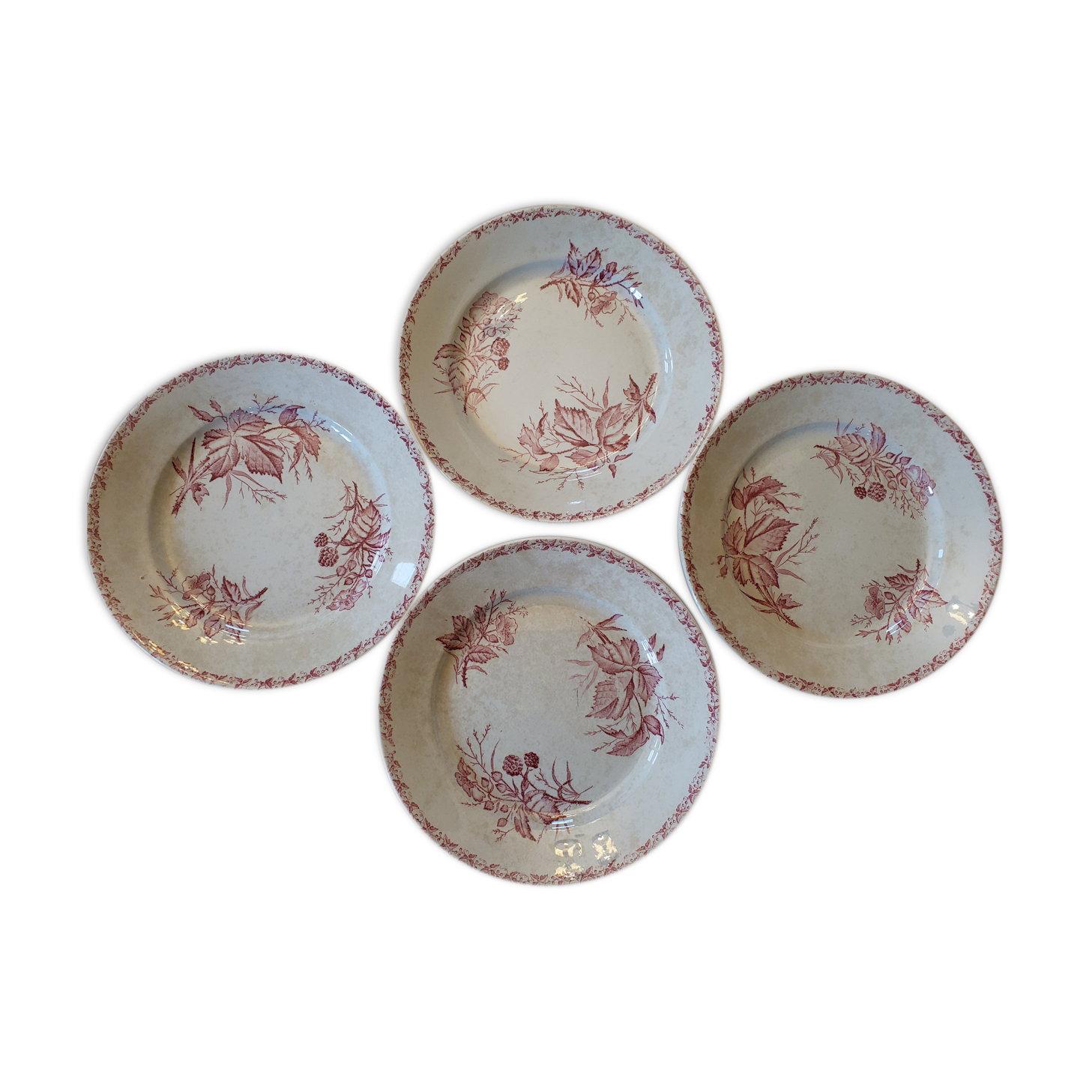 Assiettes terre de fer rose collection "mûres"