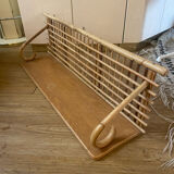 Vintage rattan wall shelf