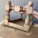 Small stool rustic raw oak sculpted top