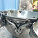 French pewter punch bowl set with 10 cups and ladle – grapevine Etain