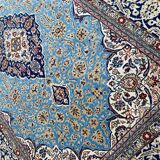 Ancient Persian carpet Ghoom wool and silk 142x222 cm