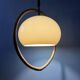 Space Age mushroom pendant light in bamboo Dijkstra Mid Century