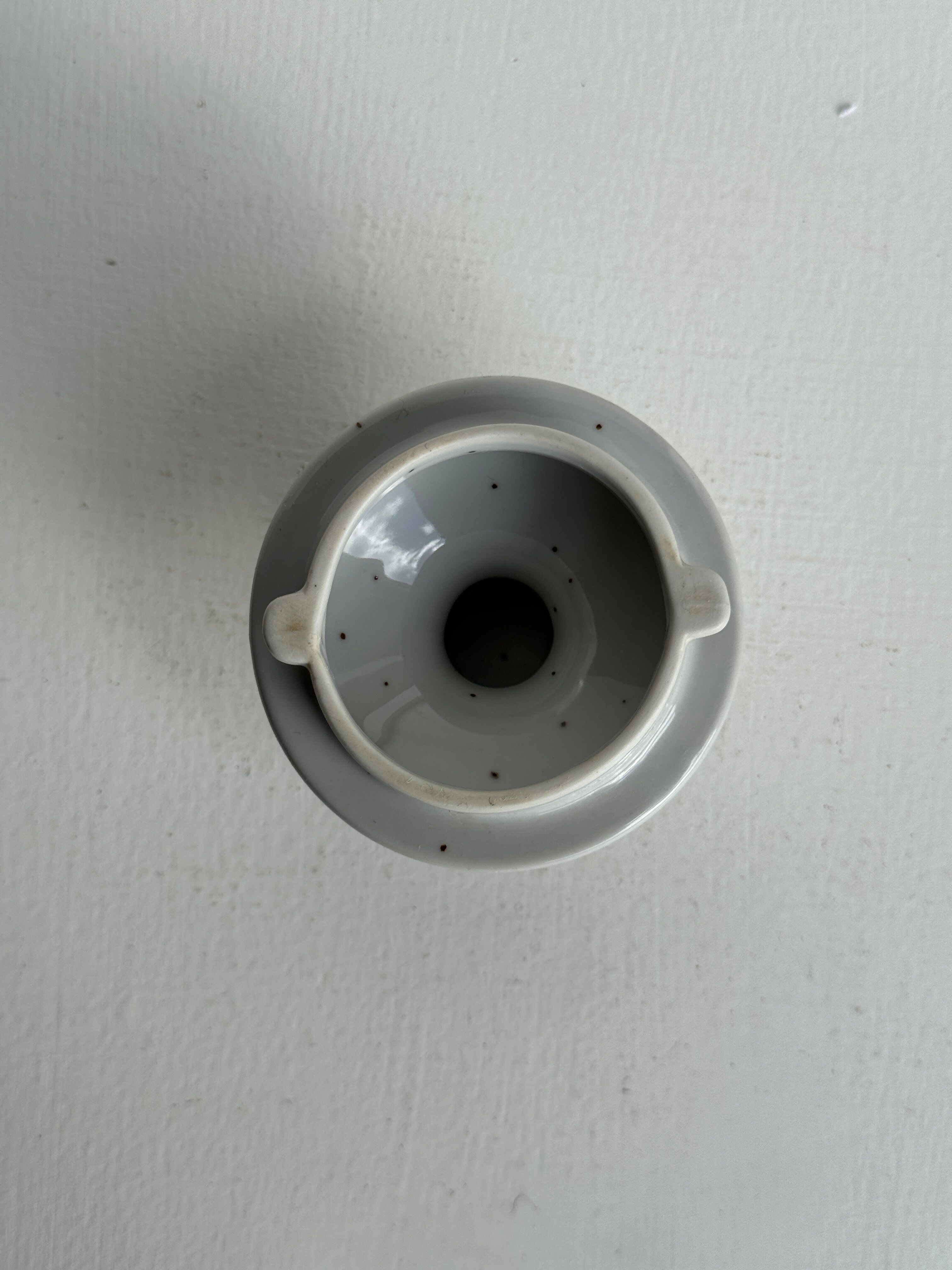 Teapot with stylised blue and brown flowers H18