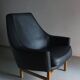 IB Kofod-Larsen leather oak easy chair | OPE Sweden | 1960s